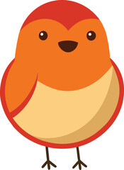 Kawaii robin or small songbird vector illustration