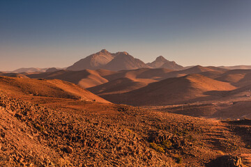 Anti-Atlas Mountains in Morocco – dramatic rocky landscape and desert scenery in North Africa © PawelUchorczak