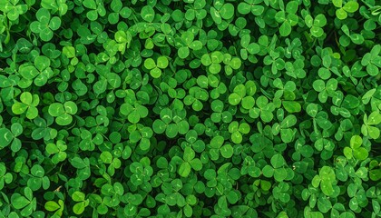 Close-up view of many clover leaves
