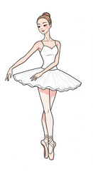 Title: Graceful Ballerina in White Tutu Performing a Pose

