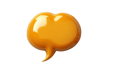 Yellow speech bubble with a clean outline, perfect for adding text or messages in PNG format.