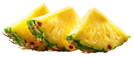 Close-up of sliced pineapple segments