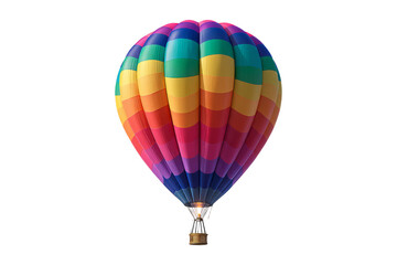 Colorful Hot Air Balloon Floating in Clear Sky