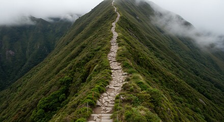 Mountain ridge hiking trail