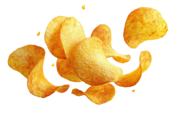 Crispy potato chips in mid-air (3)