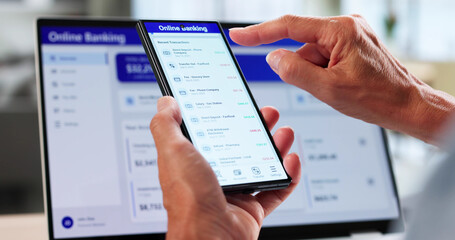 Woman Making Secure Online Bank Transfer