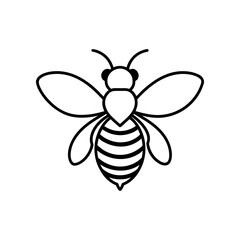 Simple outline of a bee on transparent background