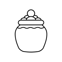 Outline candy jar drawing on transparent background