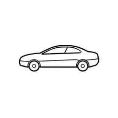 Outline drawing of a car on transparent background
