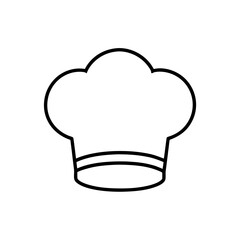 Chef hat simple outline on transparent background