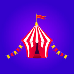 Circus tent with garland vector illustration