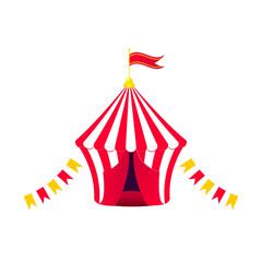 Circus tent with garland illustration on transparent background