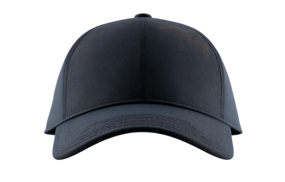 Front view of a dark gray/black baseball cap