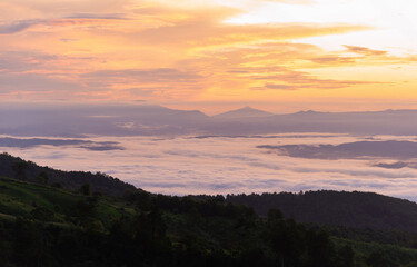 Morning Sea of Mist over the Mountains