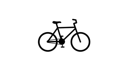 Fototapeta premium Simple Black Silhouette of a Bicycle.