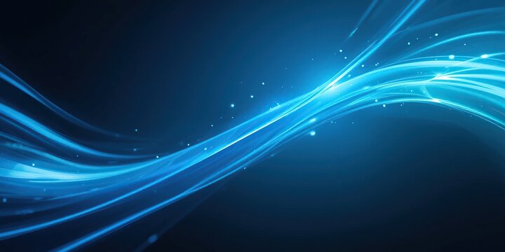 Abstract Blue Waves: Glowing Energy and Dynamic Flowing Lines Background