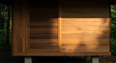 Wooden Information Board in Natural Setting.
