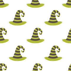 halloween witch hat seamless pattern