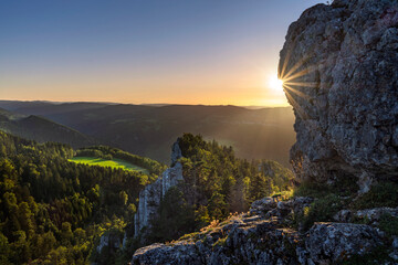 Les Somm&ecirc;tres, Schweiz, Jura, Le Noirmont, Schutzh&uuml;tte, Kanton Jura, Sommer, Sunstar, Wanderung, Saignel&eacute;gier