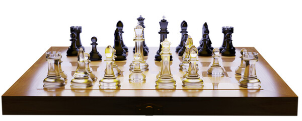 Leadership and Strategy Concept – Chess Game Ready to Start