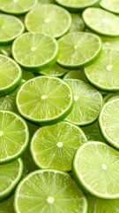 Close-up of many lime slices