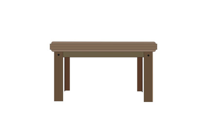 Front view of detailed dining table