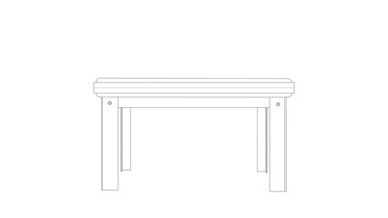 Front view of detailed dining table