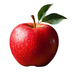 Fresh Red Apple with Water Droplets