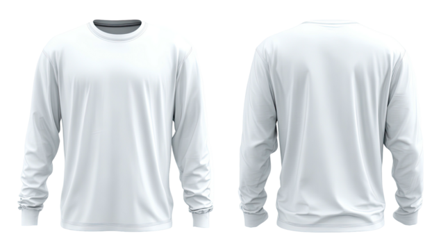 Blank white long-sleeve shirt mockup
