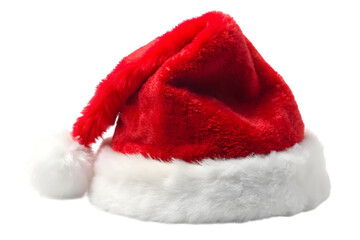 Red Santa Hat with White Fur Trim and Pom Keywords: santa hat, christmas, holiday, festive, red isolated on a transparent background
