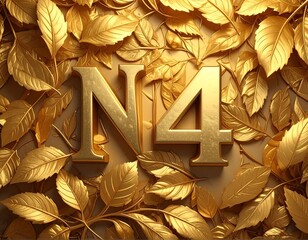 Gold leaves, embossed text