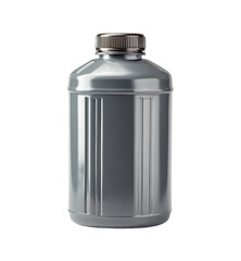 Gray plastic bottle with lid