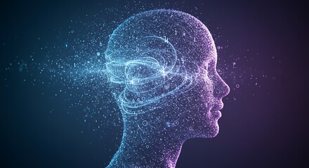 Obraz premium Digital mind processing information in vibrant AI network