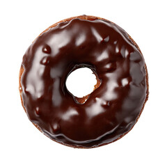 Close-up of a chocolate-glazed donut