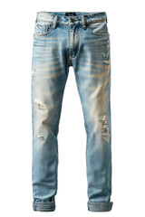 Light wash denim jeans, distressed