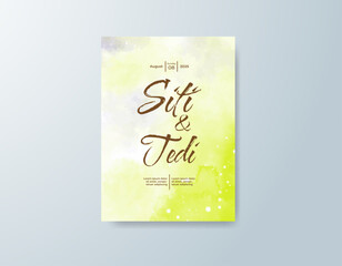 Wedding invitation with abstract watercolor background
