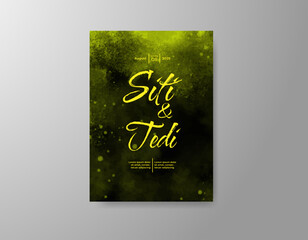 Wedding invitation with abstract watercolor background