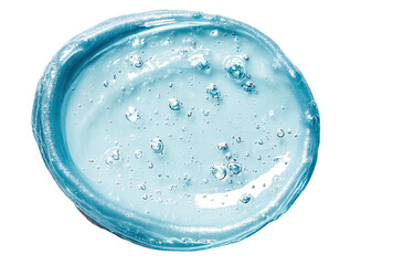Light blue, gel-like substance, close-up