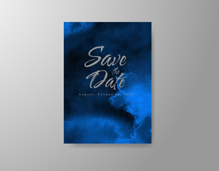 Wedding invitation with abstract watercolor background