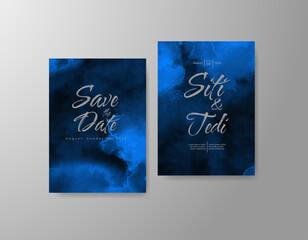 Wedding invitation with abstract watercolor background