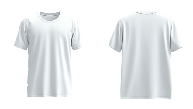 Front and back view of a plain white t-shirt (1)