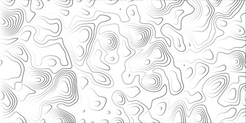 Dynamic topographic contour map background with intricate black line art on a white canvas vector graphic for exploration and data visualization