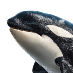 Png of close up of an orca, also known as a killer whale, isolated on transparent background