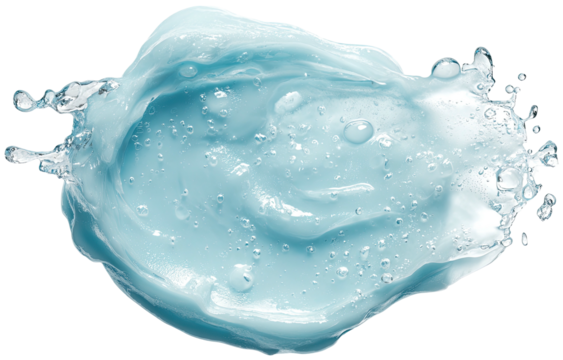 Light-blue cosmetic gel splash
