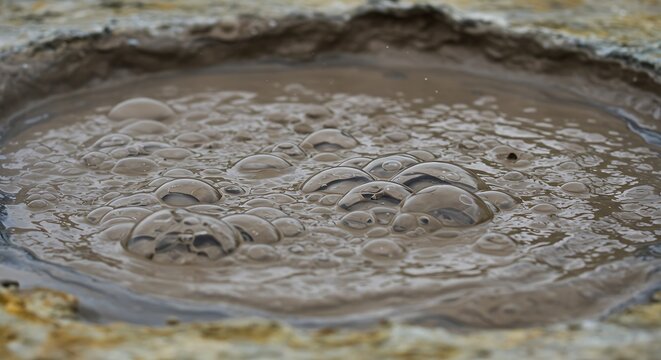 Mud pool bubbles