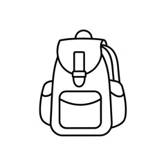 Outline drawing of backpack on transparent background