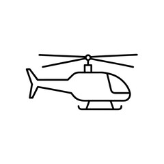 Helicopter outline drawing on transparent background