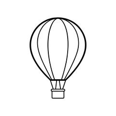 Balloon simple line art on transparent background