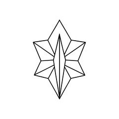 Obraz premium Geometric star with lines on transparent background