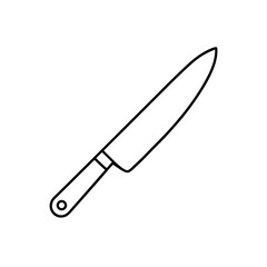 Outline of a kitchen knife on transparent background